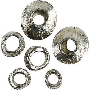 Metal skiver, 6-14 mm. Børstet sølv, BS. 30g.